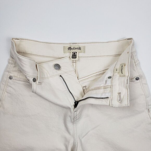 Madewell The Petite 90's Straight Jean Women's Sz 25P Ivory Vintage Canvas Denim - Picture 14 of 16